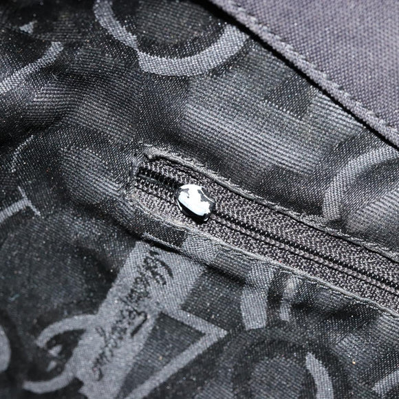 Salvatore Ferragamo Vala Shoulder Bag Canvas Black Silver Auth bs35141