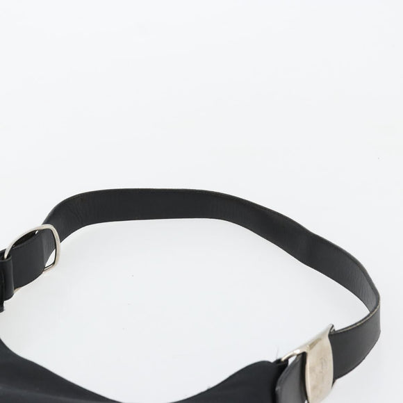 Salvatore Ferragamo Vala Shoulder Bag Canvas Black Silver Auth bs35141
