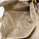 PRADA Hand Bag Leather Ivory Gold Auth bs35142-23