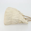 PRADA Hand Bag Leather Ivory Gold Auth bs35142-3