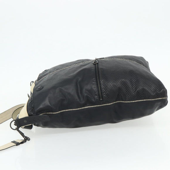 BOTTEGA VENETA INTRECCIATO Shoulder Bag Leather 2way Black Auth bs35143