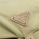 PRADA Rugzak Nylon Kaki Zilver Auth bs35144-14
