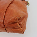 Chloe Eloise Hand Bag Leather Orange Gold Auth bs35145-9