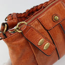 Chloe Eloise Hand Bag Leather Orange Gold Auth bs35145-10