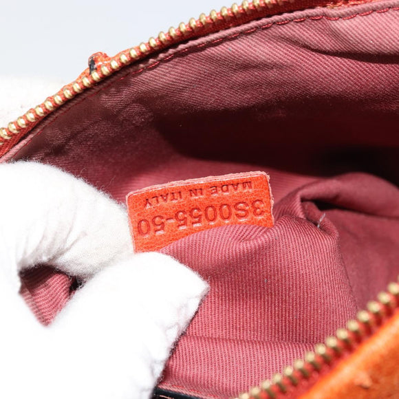 Chloe Eloise Hand Bag Leather Orange Gold Auth bs35145