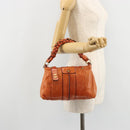 Chloe Eloise Hand Bag Leather Orange Gold Auth bs35145-21