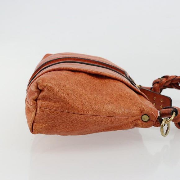 Chloe Eloise Hand Bag Leather Orange Gold Auth bs35145