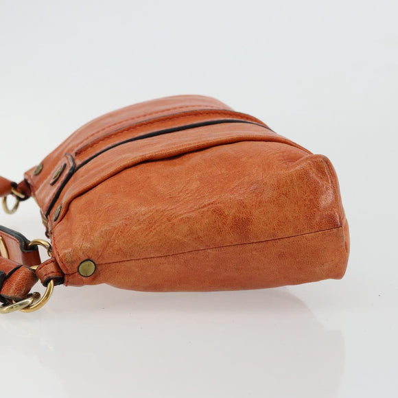 Chloe Eloise Hand Bag Leather Orange Gold Auth bs35145