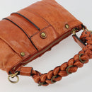 Chloe Eloise Hand Bag Leather Orange Gold Auth bs35145-6