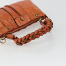 Chloe Eloise Hand Bag Leather Orange Gold Auth bs35145-7