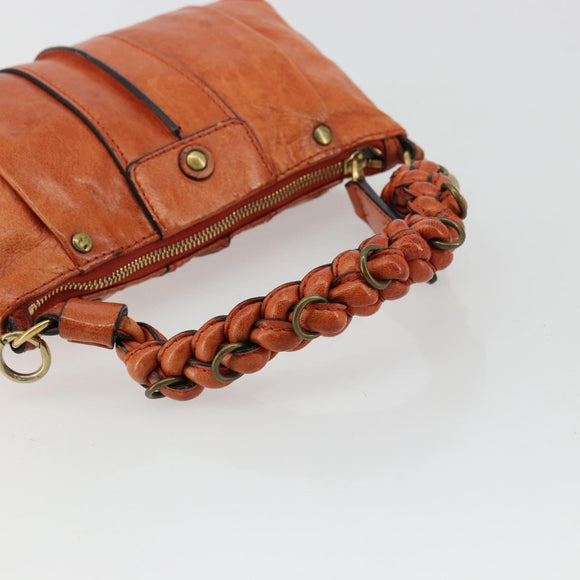 Chloe Eloise Hand Bag Leather Orange Gold Auth bs35145