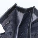 BURBERRY Clutch Bag Leather Black Gold Auth bs35150-22