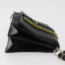 BURBERRY Clutch Bag Leather Black Gold Auth bs35150-3