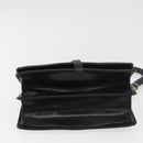 BURBERRY Clutch Bag Leather Black Gold Auth bs35150-5
