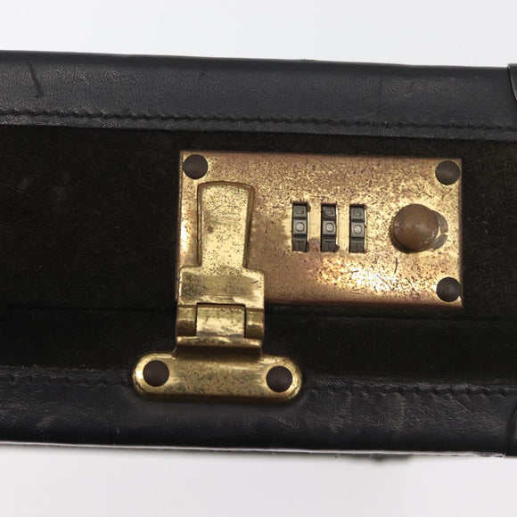 MCM Trunk Suède Zwart Goud Auth bs35151