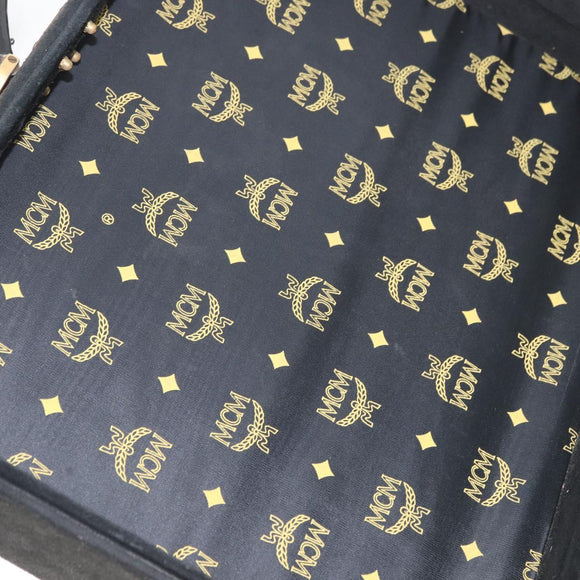 MCM Trunk Suède Zwart Goud Auth bs35151