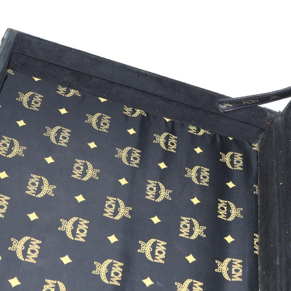 MCM Trunk Suède Zwart Goud Auth bs35151
