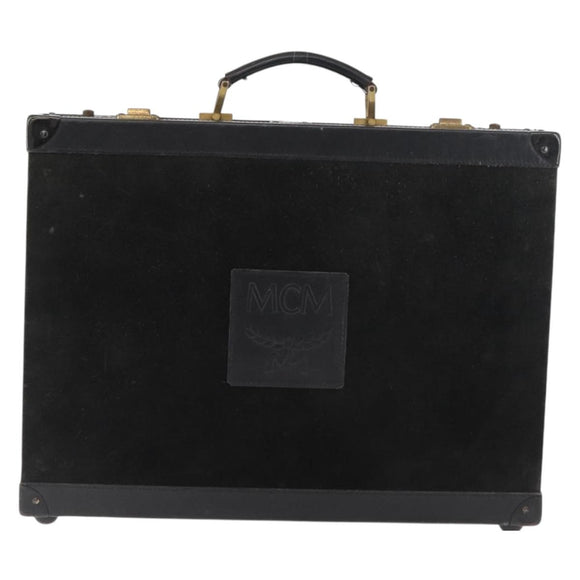 MCM Trunk Suède Zwart Goud Auth bs35151