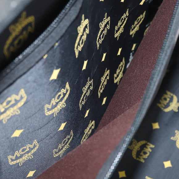 MCM Trunk Suède Zwart Goud Auth bs35151