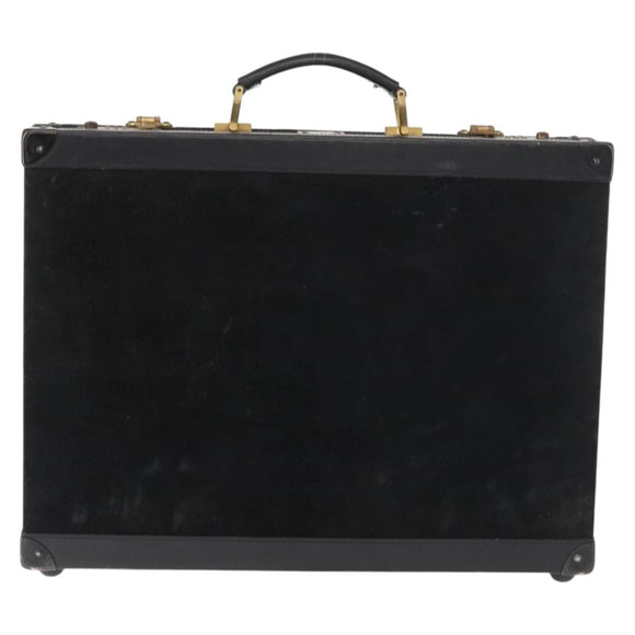 MCM Trunk Suède Zwart Goud Auth bs35151