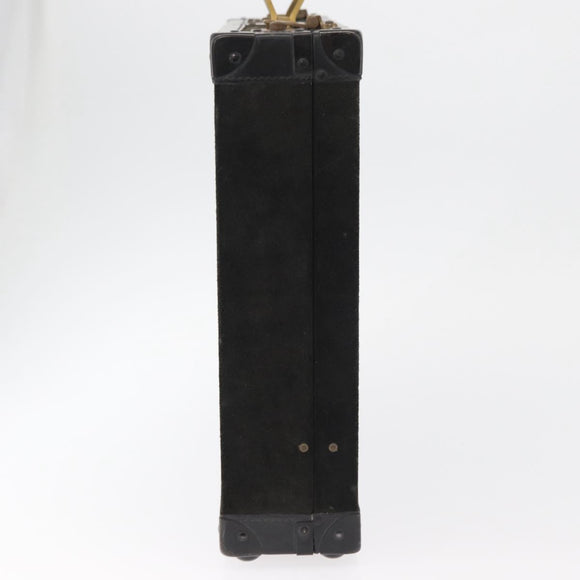 MCM Trunk Suède Zwart Goud Auth bs35151