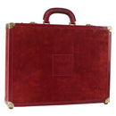 MCM Trunk Suede Red Gold Auth bs35152-1