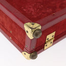 MCM Trunk Suede Red Gold Auth bs35152-15