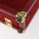 MCM Trunk Suede Red Gold Auth bs35152-16