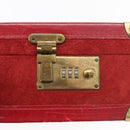 MCM Trunk Suede Red Gold Auth bs35152-17