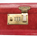 MCM Trunk Suede Red Gold Auth bs35152-18