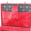MCM Trunk Suede Red Gold Auth bs35152-10
