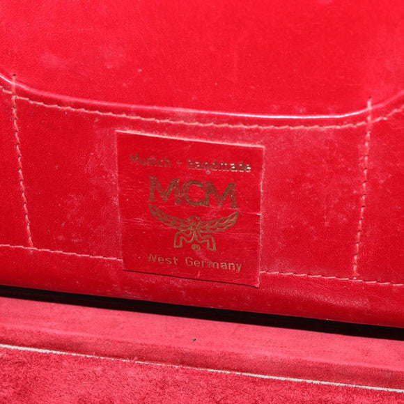 MCM Trunk Suede Red Gold Auth bs35152