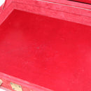 MCM Trunk Suede Red Gold Auth bs35152-11