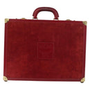 MCM Trunk Suede Red Gold Auth bs35152-13