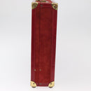 MCM Trunk Suede Red Gold Auth bs35152-3