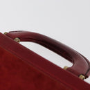 MCM Trunk Suede Red Gold Auth bs35152-8