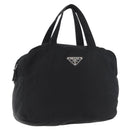 PRADA Hand Bag Nylon Black Silver Auth bs35154-1