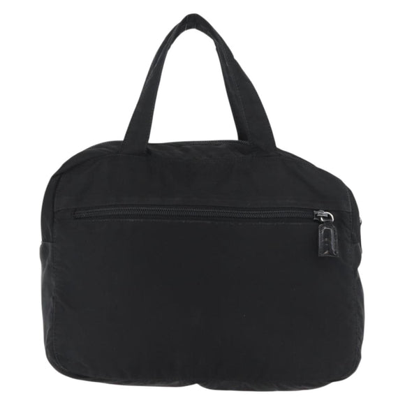 PRADA Hand Bag Nylon Black Silver Auth bs35154