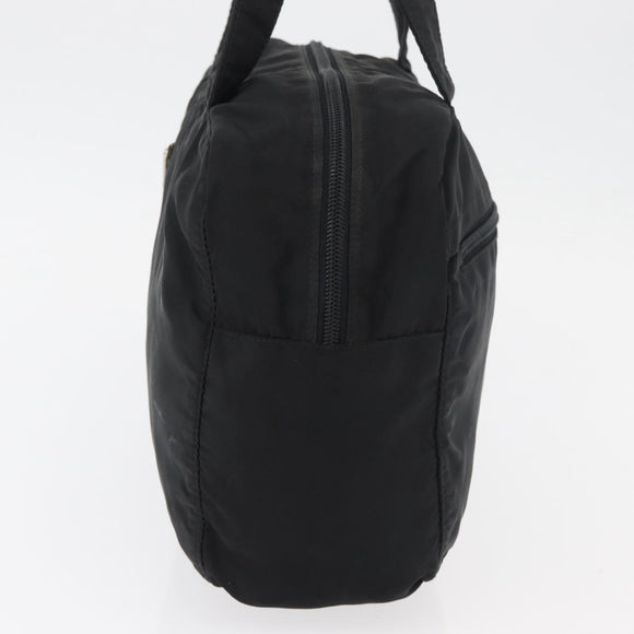 PRADA Hand Bag Nylon Black Silver Auth bs35154