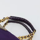 PRADA Chain Hand Bag Nylon Purple Gold Auth bs35155-8