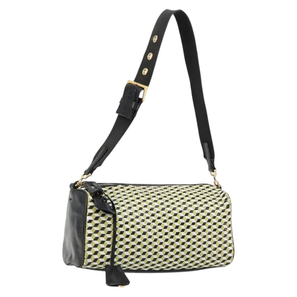 PRADA Schultertasche Leder Gelbgold Auth bs35156