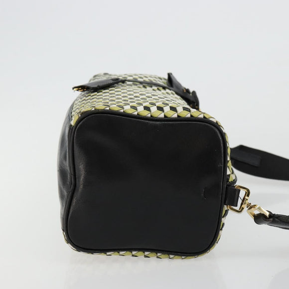 PRADA Schultertasche Leder Gelbgold Auth bs35156