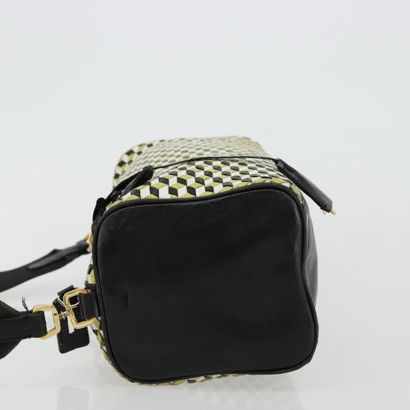 PRADA Schultertasche Leder Gelbgold Auth bs35156