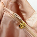 CHANEL Tote Bag Satin Gold Pink CC Auth bs35157-18