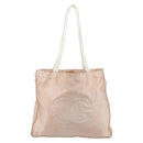 CHANEL Tote Bag Satin Gold Pink CC Auth bs35157-3