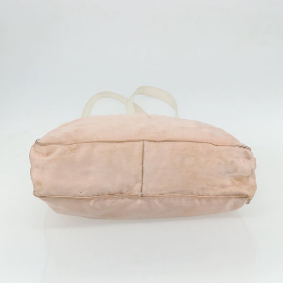 CHANEL Tote Bag Satin Gold Pink CC Auth bs35157