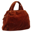PRADA Handtasche Veloursleder Braun Gold Original bs35158-1