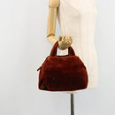 PRADA Handtasche Veloursleder Braun Gold Original bs35158-22