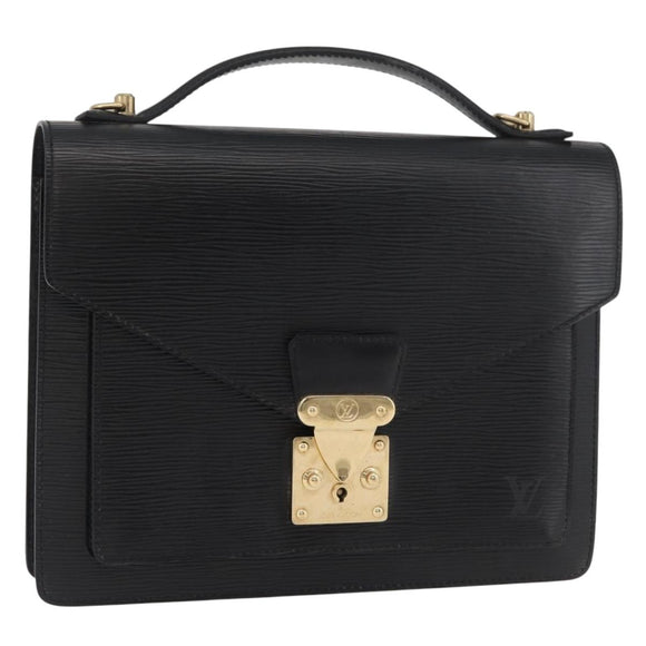 LOUIS VUITTON Epi Monceau 28 Hand Bag Black M52122 LV Auth bs35162
