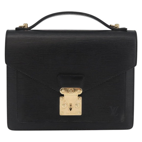 LOUIS VUITTON Epi Monceau 28 Hand Bag Black M52122 LV Auth bs35162